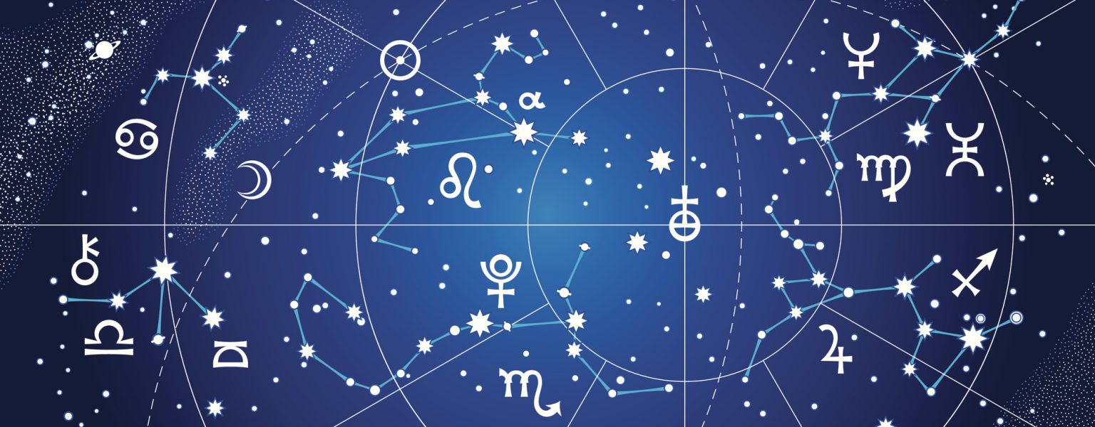XII Constellations of Zodiac (Ultraviolet Blueprint version) XII Constellations of Zodiac and Its Planets the Sovereigns. Astrological Celestial Chart. (Ultraviolet Blueprint version).